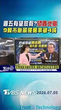 天氣/ 巴威颱風路徑像賀伯 慎防西北颱 週五有望放假? 9縣市颱風侵襲率破4成｜TVBS新聞 ‪@TVBSNEWS01‬