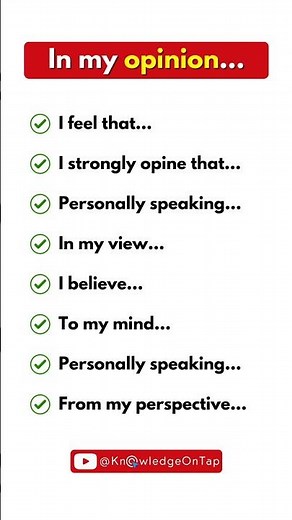 Ways to Express Your Opinion #english #ielts