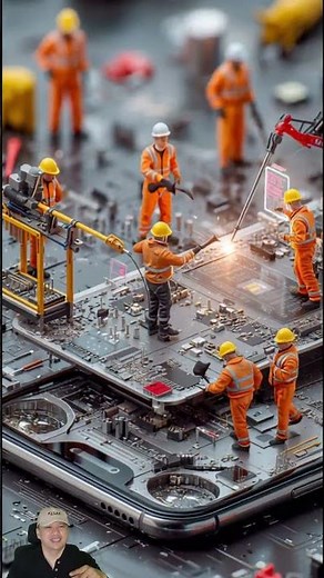 Tiny Workers Repair the iPhone 17 Pro – Futuristic Miniature Tech Lab!