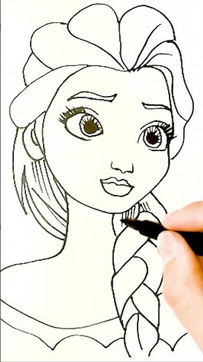 DESSIN OFFICIEL FROZEN ELSA ❄️ COMMENT DESSINER FROZEN ELSA FACILE 😍 DESSIN 🌈 #shorts