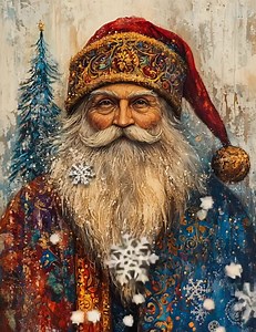 Old World Santa Card, Vintage St. Nicholas Christmas Greeting, Nostalgic Holiday Art, Handmade Christmas Greeting Card - Etsy