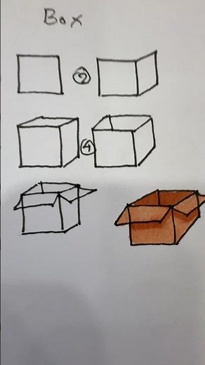 Easy 3D box drawing #box #3d #drawing #art #easydrawing #sketch #learning #tutorial