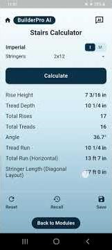 Code - Based Stairs Layout Calculator - Offline Mobile Field Demo