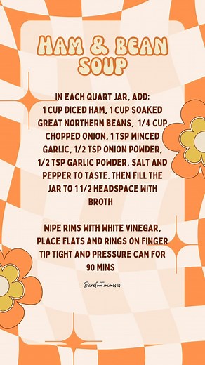 Ham and bean soup! This is going to so good in the middle of winter with some fresh bread and the fireplace going! Recipe at the end! #garden #gardening #homestead #growyourownfood #foodstorage #canningandpreserving #denalicanning #urbanhomestead #canning #pressurecanning #canningsoup #canningtiktok #canningforbeginners | Barefoot.mimosas