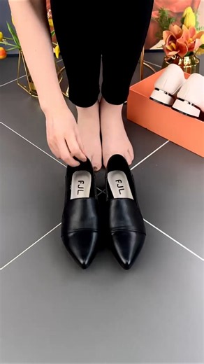 Elegant Black Pointed Toe Slip-On Loafers Timeless Office Style #shoes #fashion #shortsfeed