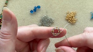 Day 1- Regal Romance Beadalong - Beaded Crystal Necklace tutorial step by step