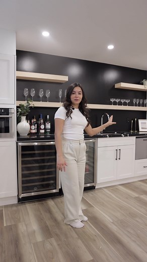 We've revamped the basement with an awesome new wet bar setup! We've added tons of neat features. Which one stood out as your favourite? 🥂 #Interiordesign #basementremodel #Homeimprovements #kitchenremodel #Designertips #Renovation #Bardesign #torontodesigner #Designhack #torontotiktok #torontorealestate