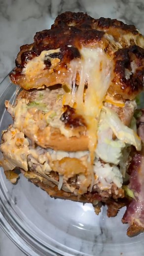 Fast good lasagna- Baconators, Big Macs, bacon, meat sauce, big mac sa...