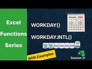Excel Date & Time Functions: WORKDAY() & WORKDAY.INTL() - With Examples #excel #exceltips #learning