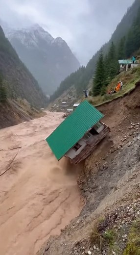 23K views · 50 reactions | River Swallows Home: Catastrophic Bank Erosion Causes House to Collapse into Raging Mountain Flood #fblifestyle | Cricket Flix | Facebook