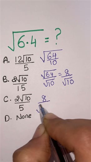 Square Root Of 6.4 #shorts #squareroot #maths #trendingshorts