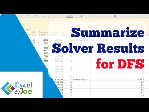 How to summarize your Solver Results for Daily fantasy Sports