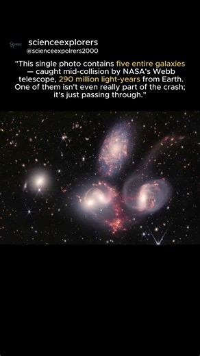 "NASA Caught 5 Galaxies COLLIDING 💥"#space #facts #nasa