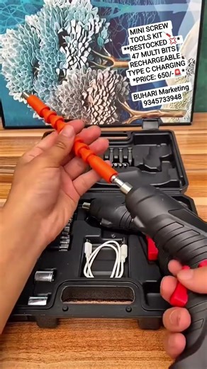 *MINI SCREW TOOLS KIT🪛**RESTOCKED 💢* TYPE C CHARGING *PRICE: 650/-🚨*BUHARI Marketing 9345733948
