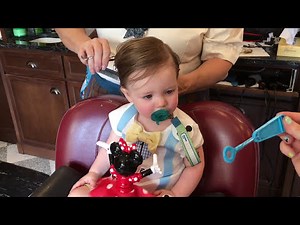 First Haircut at Walt Disney World Magic Kingdom Barber Shop