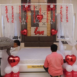 Anniversary decoration ideas - surprise room decor - love #anniversary #love #decoration #diy #decor | Hetal's Heart