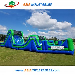 [Hot Item] Commercial Grade Challenge Adult Inflatable Obstacle Course for Jumping Slide
