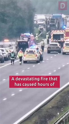 126K views · 349 reactions | M5 closed for hours in Devon after nine electric vehicles destroyed in fire | Devon Live | Facebook