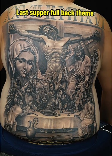 Last Supper Full Back Tattoo Art in Phuket