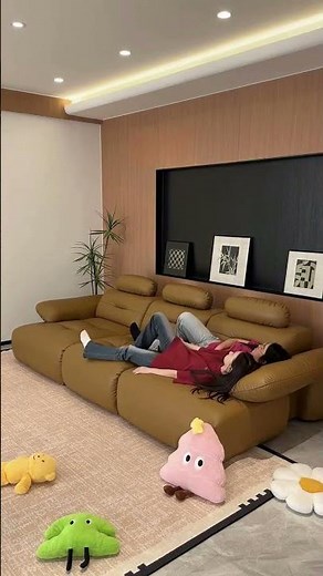 Brown Leather Power Sofa Bed |Cushions with Individual Recline#sofa #sofabed #powerrecliner #home