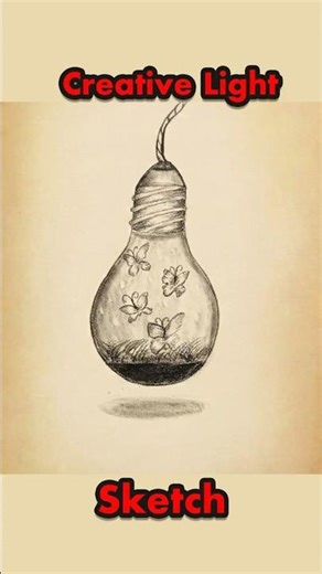 Butterfly in a Bulb! Easy Pencil Art #Shorts #PencilSketch #Art