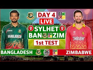 Bangladesh vs Zimbabwe 1st Test Live Scores | BAN vs ZIM 1st Test Day 4 Live Scores & Commentary