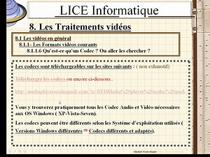 Traitement vidéo-Conversions-Formats