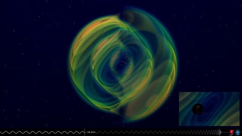 Animation Of Black Hole Merger Emiting Gravitational Waves