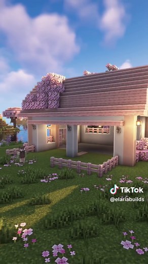 Building a Cozy Cherry Barn in Minecraft