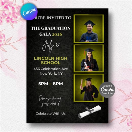 Custom Graduation Invitation Flyer Template (digital Download) - Etsy