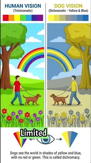 Do Dogs Really See Only in Black & White? 🐶 | Animal Myth Busted! #didyouknow #facts #mythvsfact