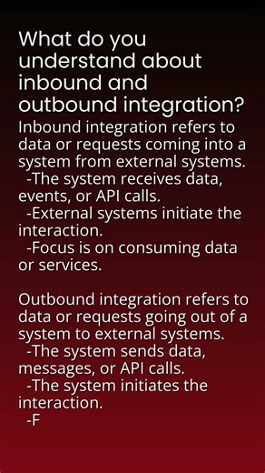 OIC Interview Q&A | What do you understand about inbound and outbound integration? #oic #shorts