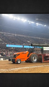 "Young Blood" Agco DT 275B Pro Stock tractor pulling at the 2024 National Farm Machinery Show inside Freedom Hall! #Tractor #Agco #Orange #Turbo #Diesel #YoungBlood #Reels - The Young Blood Pulling Team | JP Pulling Productions