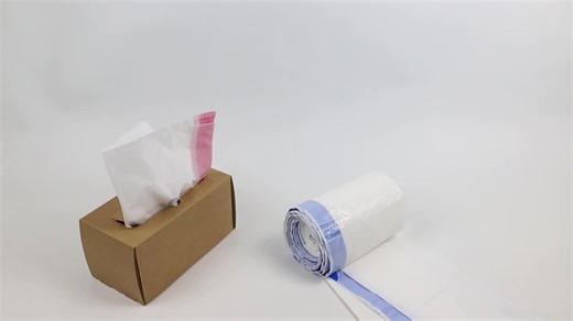 Drawstring Plastic Commode Liner Bag Bedside Toilet Chair Bucket With Absorbent Pad