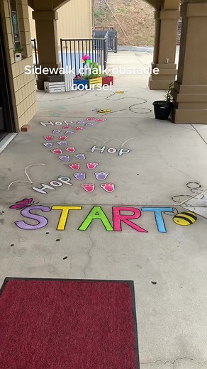 Fun Sidewalk Chalk Obstacle Course for Kids