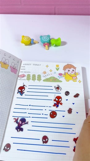 Amazing Spiderman Sticker Journal #sticker #diy #asmr #unboxing