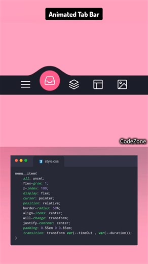 Animated Navigation Bar Tutorial #CodingShorts #CodeZone #Java #Python #JavaScript #LearnToCode