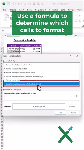 🇺🇸 EXCEL TIPS: 🧞 Automatic client payment schedule #shorts