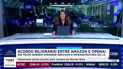 OpenAI recebe aporte de US$ 110 bilhões da Amazon e big techs para expansão de IA | CNBC BREAKING