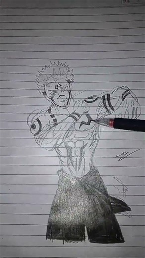 #sukuna drawing #anime drawing please like my drawing viral short 👿🥶