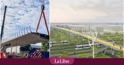 Le plus grand pont cyclable de Belgique en cours d'installation avenue Léopold III : voilà à quoi ressemblera l'infrastructure (PHOTOS)