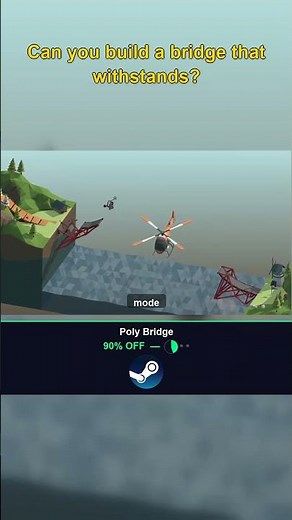 Poly Bridge 90% Off — Physics-Based Bridge Building