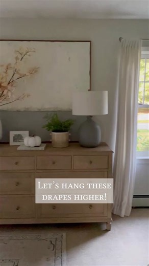 New drapes and rods for the win! Always try to hang your drapes 4-6” above the window casing and 4-6” to each side. It will make your entire space feel larger! #sherricalnanhome #foryoupage #fyp #primarybedroomdecor #primarybedroom #bedroominspiration #coastalbedroom