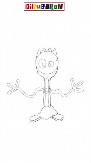 Drawing Forky from Toy Story | Easy Drawings