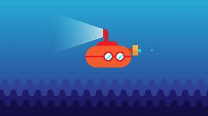 Download Animated Underwater Submarine. Flat design cartoon video clip in High resolution. for free