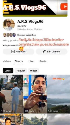 finally 200 subscriber complete thankyou so much everyone 🥰#minivlog #youtubeshorts