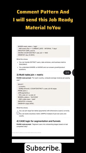 The only 5 SELECT patterns you must master before any SQL interview #sql #sqltips #datascience
