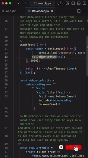 Debounce vs No Debounce in React | useEffect Performance
