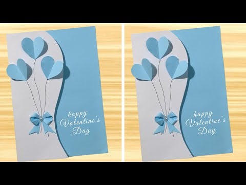 Tarjeta de San Valentín con Globos de Corazón | Valentine’s Day Card DIY