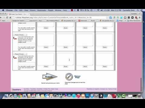 Creating a Rubric with Rubistar
